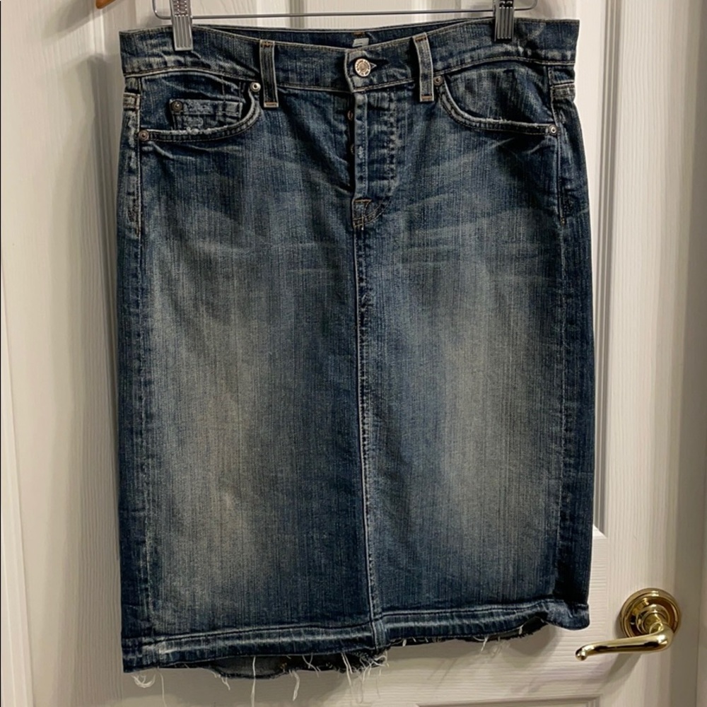 7 for all Mankind Straight Denim skirt